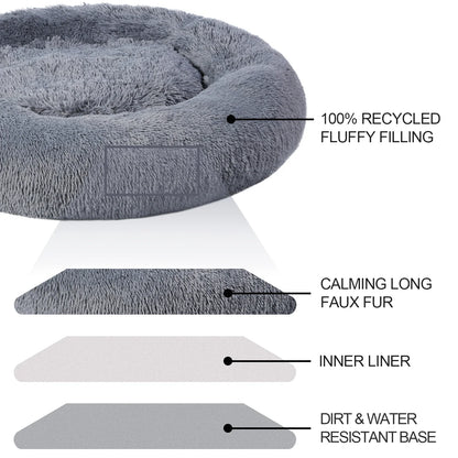 40-120cm Round Long Plush Dog Kennel Winter Warm Pet Sleeping Bed Dog House Dogs Cat Kennel Cushion Soft Sofa Pets Accessories