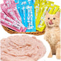 10Piece/2Pack Pet Snacks Cat Strips Young Cat Wet Food Pack Nutrition Chicken Cod Salmon Formula Mixed Flavor Cat Liquid Snacks
