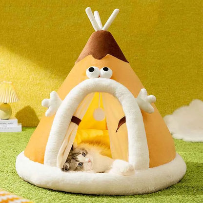 Dog Nest Warm Dog Bed Four Seasons Universal House Type Triangle Tent Closed Cat Nest Dog House Cat Mat Dog Mattress Cat Bed