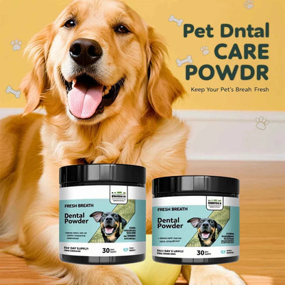 Mint Herbal Pet Teeth Powder - Anti-Tartar Formula for Dogs & Cats, Freshens Breath & Promotes Oral Health Naturally.