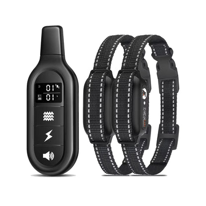 Electric Dog Training Collar Digital Rechargeable Remote Control Waterproof Vibrator Pet Dog Bark Stop Shock Collar for Dogs