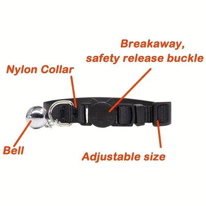 Personalized Cute ID Tag Cat Collar - Safe Breakaway Design with Engraved Name Phone Number Ideal Gift for Cat Lovers Pet Owners