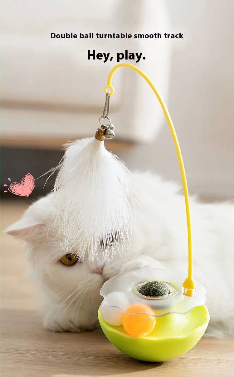 Premium Tumbler Cat Toy, Detachable Teaser Wand, Feather Bell, Catnip Ball, Pet Supplies, Plush Feather Toy