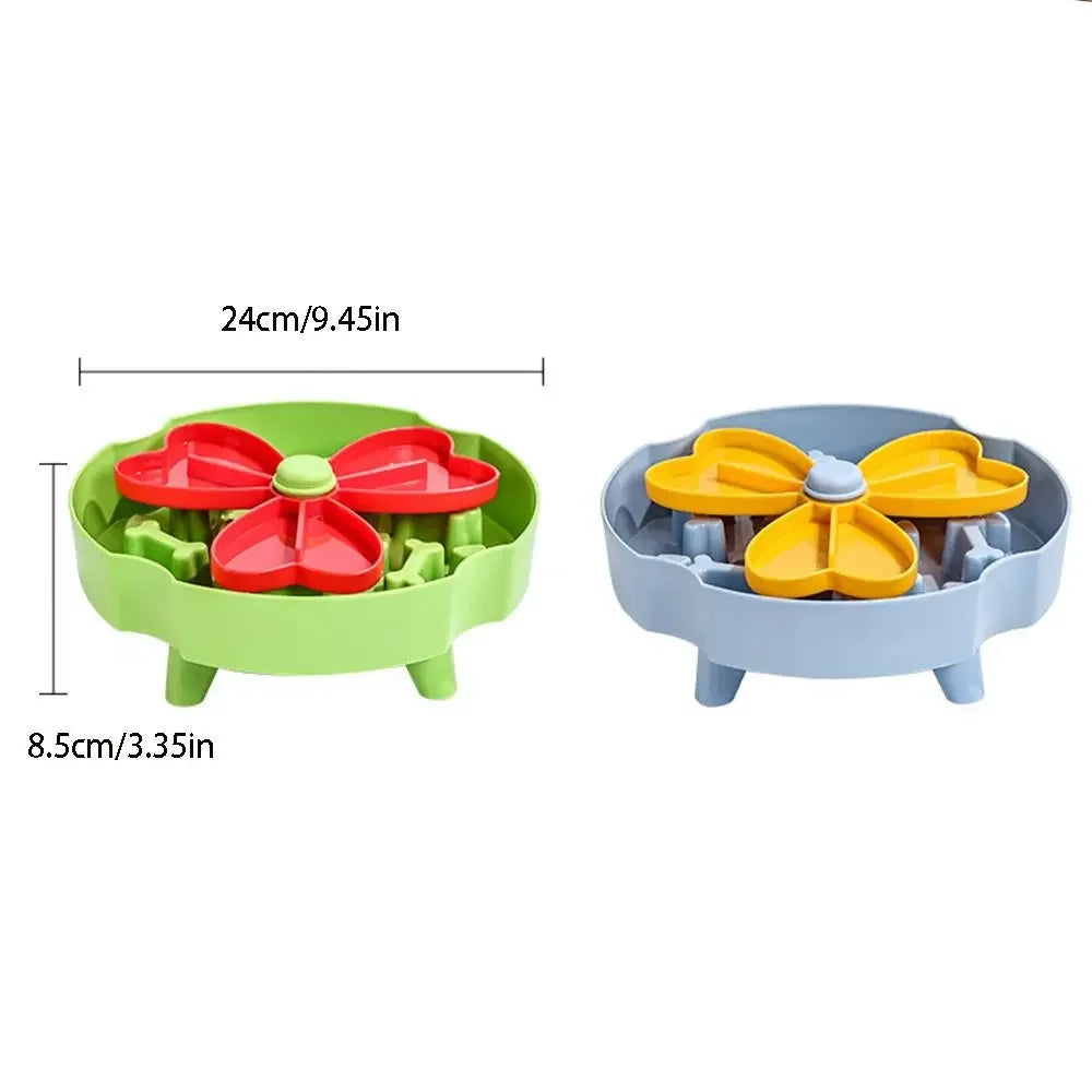 Anti Choking Dog Slow Food Bowl Interactive Durable Cat Bowl Puzzle Toy Rotating Anti Slip Pet Feeding Toy Pet Food Dispenser