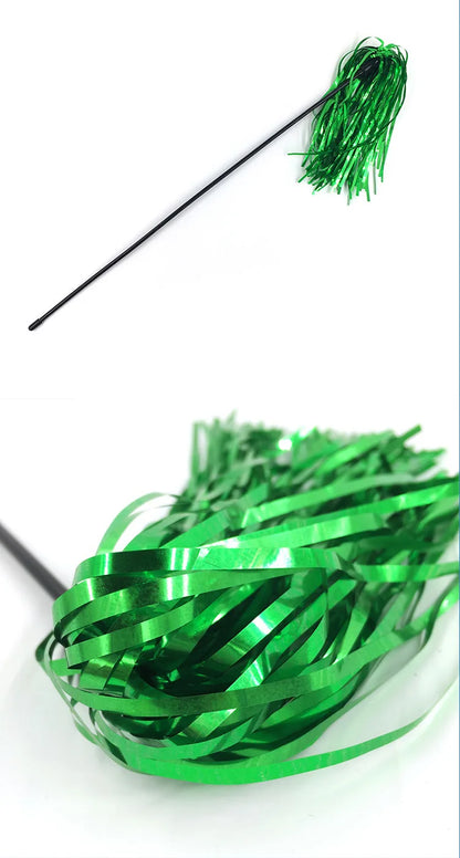 Colorful Ribbon Cat Toy Wand Funny Kitten Rod Teaser Plastic Stick for Pet Cats Interactive Toys