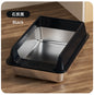 Premium Stainless Steel Cat Litter Box Semi-Enclosed Anti-Splash Cat High Rim Paw Clean Grid Multi Size Kitten Large Cat Toilet