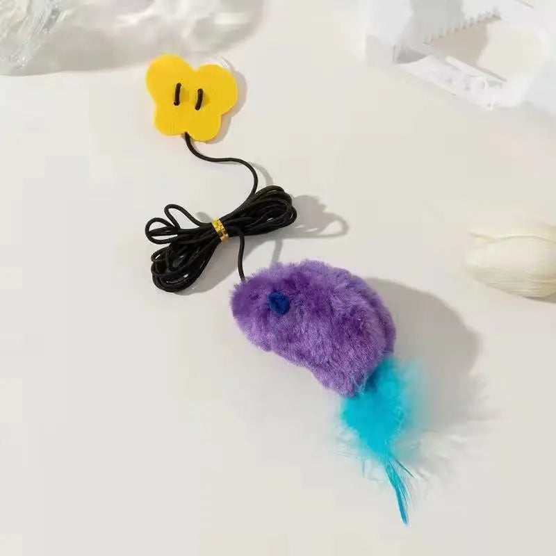 Simulated feather mouse bite-resistant cat toy self-play boredom relief hanging feather teaser wand pet toy