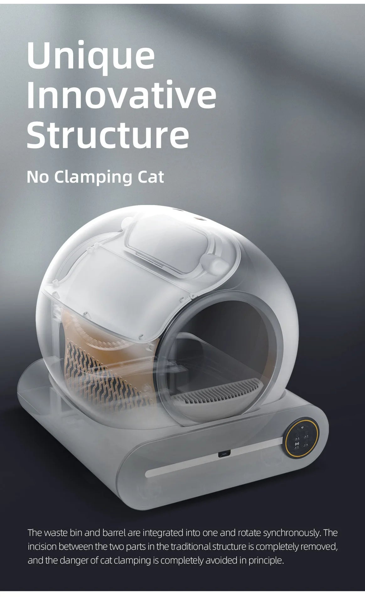 Self-Cleaning Cat Litter Box Automatic 65 Large Fully Enclosed Cat Toilet with App English Version Control Rascador Para Gato