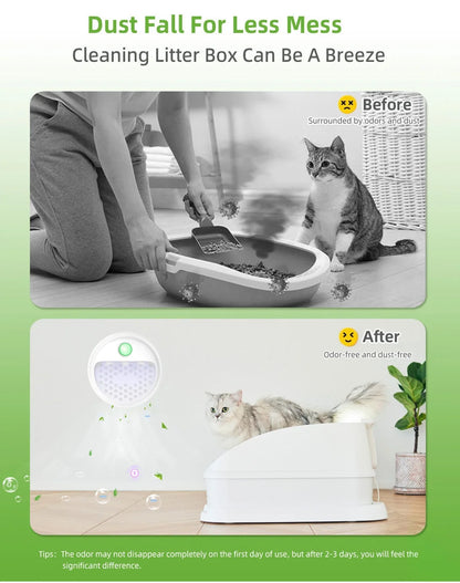 Smart Cat Odor Purifier 4000mAh Rechargeable For Cat Litter Box Deodorizer Pet Toilet Air Purifier Dog Cat Litter Deodorant