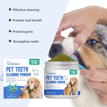 Pet Teeth Cleaning Powder Efficient Removing Dental Plaque Deeply Dissolve Dirt Inside Teeth Eliminate Oral Odor Pet Oral Powder