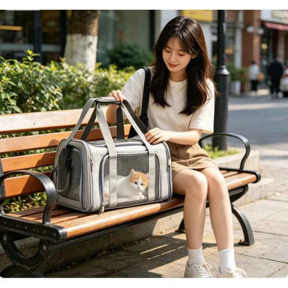 Dog Carrier Bag Soft Side Backpack Cat Pet Carriers Dog Travel Bags Airline Approved Transport For Small Dogs Cats Outgoing