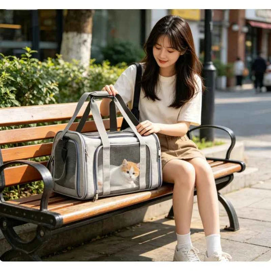 Dog Carrier Bag Soft Side Backpack Cat Pet Carriers Dog Travel Bags Airline Approved Transport For Small Dogs Cats Outgoing