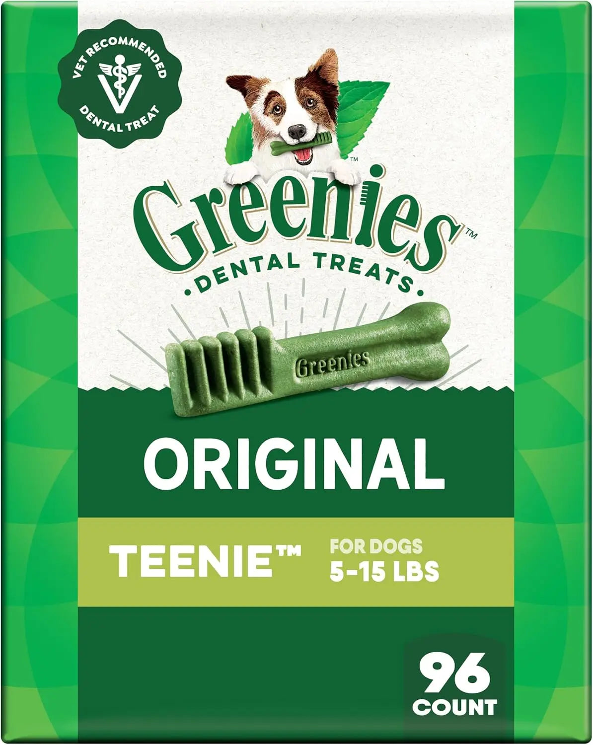 Veterinarian-Recommended Natural Dental Dog Treats Teenie Size, Original Flavor, 12 oz. Pack, 43 Count