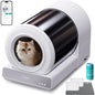 Uahpet Stainless Steel Self Cleaning Cat Litter Box, Automatic Cat Litter Box with APP Control, Lower Entry, Safety Sensors