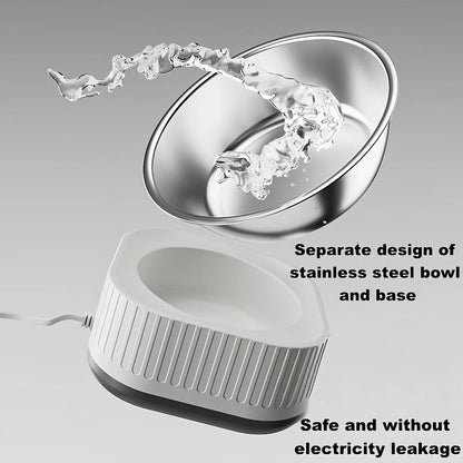 Pet Heating Bowl for Water/Food Cat Bowl Heating Noiseles Keep Warming Dog Water Bowls Winter Constant-temperature Pet Supplies
