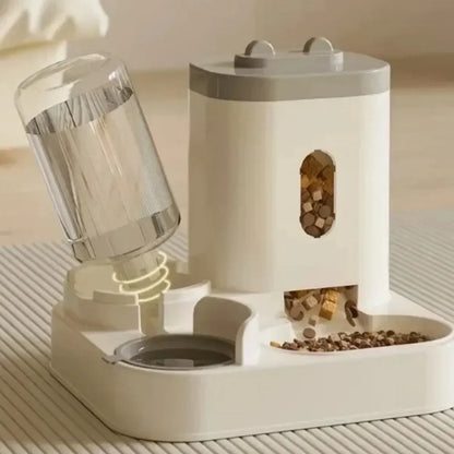 KJ Automatic Feeder Dog Cat Food Bowl with Water Fountain Large Capacity Pet Food Storage Dispenser Container Puppy Pet BB