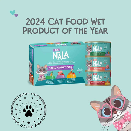Natural Adult Cat Wet Food Variety Pack - Salmon, Tuna, Chicken - Grain Free, Non-GMO with Omega 3 & Vitamins - 12 Pack