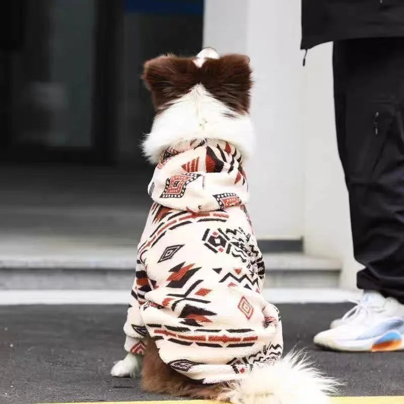 Winter Warm Thickened Sherpa Fleece Dog Coat - Hooded Thermal Sweatshirt For Medium & Large Dogs, Cold Weather Pet Apparel