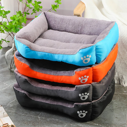 Square Large Dog Bed Soft Cat Sleeping Sofa Winter Warm Basket for Dog Waterproof Dog House for Small Cat Kennel Accessories