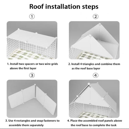 Indoor Dog Cage Villa with Toilet Small Dog Shelter for Pomeranian And Teddy Dogs Family Pet Cage with Tray