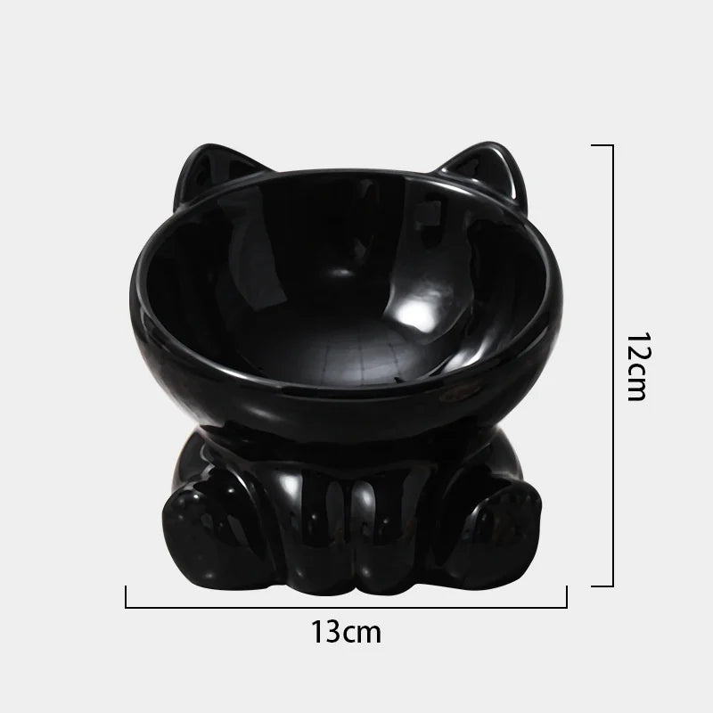 Cat Bowl Pet Accessories Ceramic Diagonal High Feet Cute Protection Cervical Spine Dog Bowl Drink Water Bowl Pet Supplies