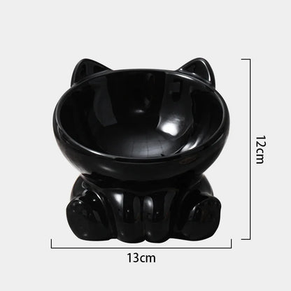 Cat Bowl Pet Accessories Ceramic Diagonal High Feet Cute Protection Cervical Spine Dog Bowl Drink Water Bowl Pet Supplies