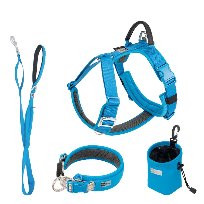SMALL COMBINATION Large Dog Collar Harness and Leash Sets No pull Reflective Medium dog chest vest Pet German Shepherd Training