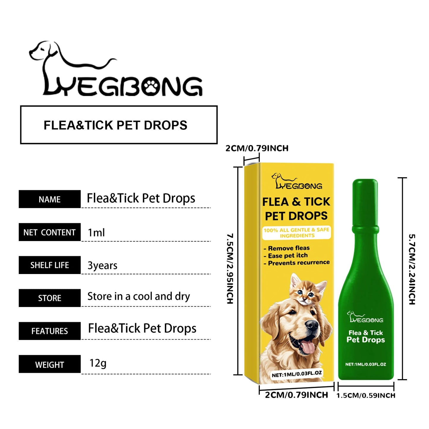 Pet Flea&tick Drops Effectively Repel Fleas Keep Skin Healthy Improve Hair Gloss Anti Skin Itching Pet External Deworming Drops