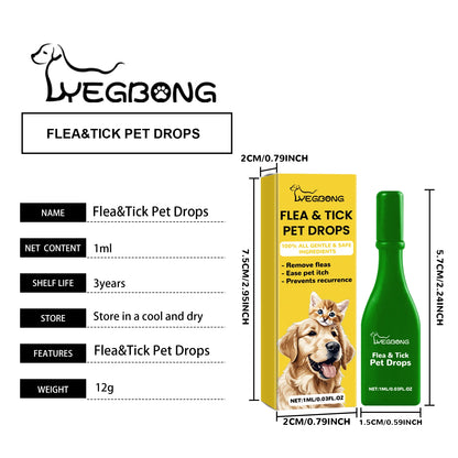 Pet Flea&tick Drops Effectively Repel Fleas Keep Skin Healthy Improve Hair Gloss Anti Skin Itching Pet External Deworming Drops