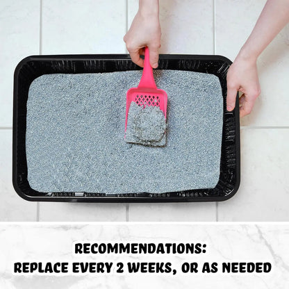 60 Pack Disposable Cat Litter Boxes, 16.7 x 10.5 in, Black, Travel-Friendly, Recyclable