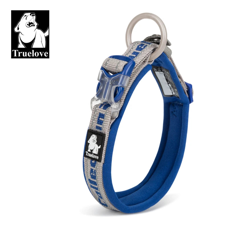 TrueLove TLC50121 Reflective Neoprene Dog Collar with Matching Leash, Adjustable Nylon Collar for All Dog Sizes