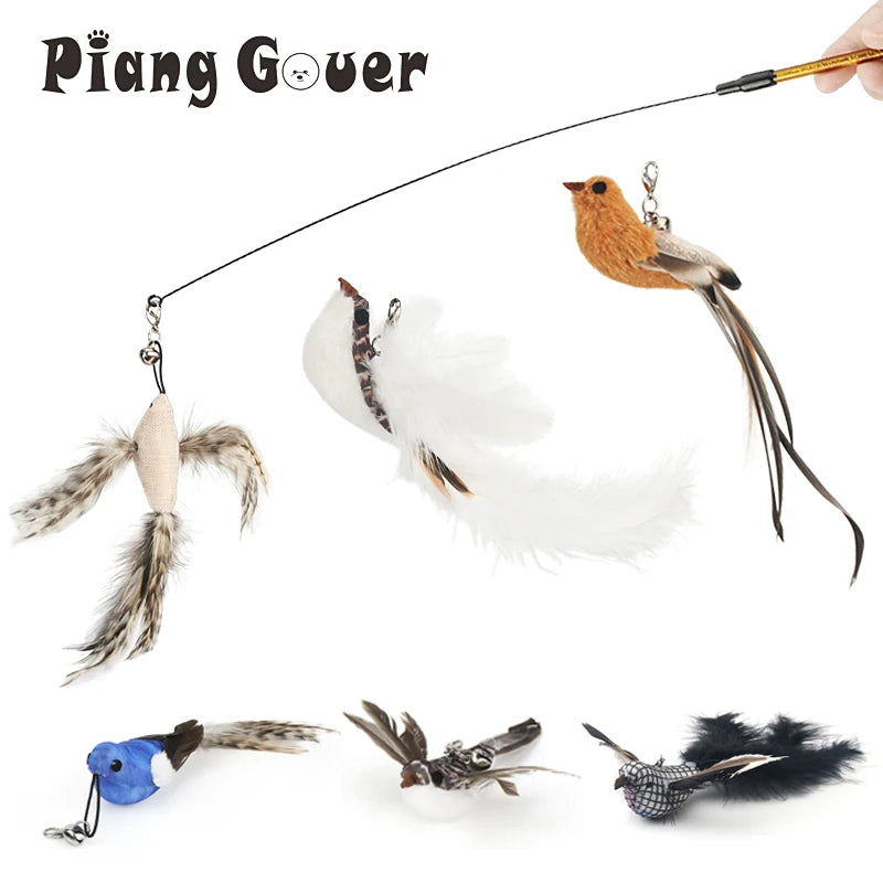 Replacement Head for Funny Cat Stick Toy Bell Various Kinds Cats Rod Feather Birds Teaser Toy for Kitten Pet Supplies