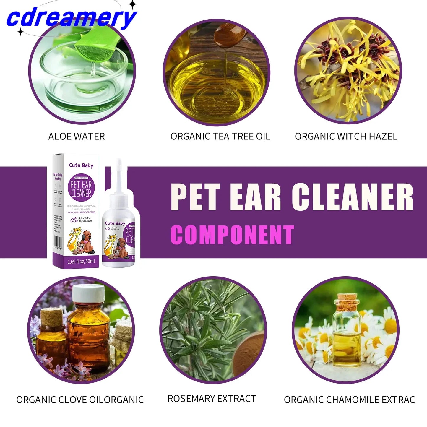 CDY  ear droppings, and ear drops. Suitable for cats and dogs to relieve itching and clean the ear canal