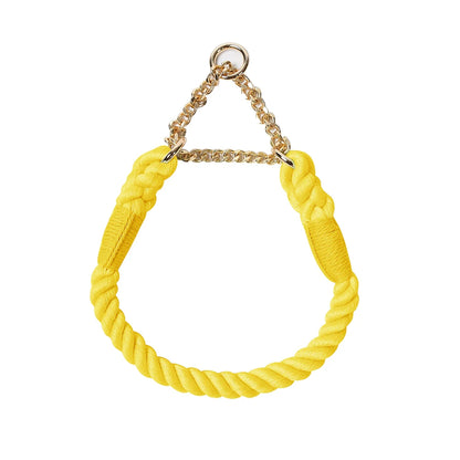 Dog Collar P Chain Comfortable Cotton Dog Collars Adjustable Braided Cotton Multi-Color Rope Collar with Durable Metal Dog Chain