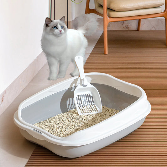 Cat Litter Box Portable Bedpan Removable Semi Closed Kitty Litter Pan Potty Toilet for Rabbit Medium Large Cats Small Animals - Pet Suppie