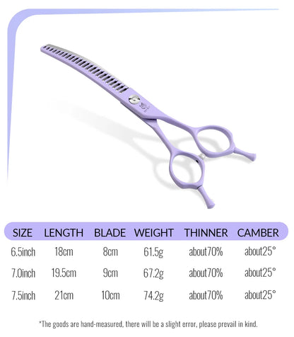 Fenice Dog Beauty Scissors Colorful 6.5/7/7.5 inch JP440C Professional Dog Grooming Scissors Curved Thinner Chunker Shears Tools