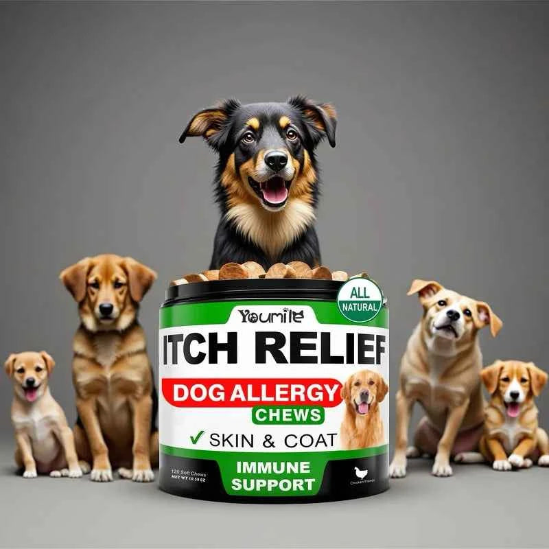 Dog Itch Relief Allergy Chews, Dog Itching, Used For Immune Support+Gut Health+Soothing Skin Itching And Ear Itching+Dog