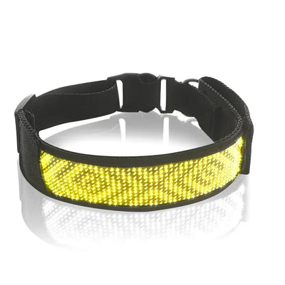 Collar Programmable LED Dog Collar Flashing Light Up Rechargeable Pet Dog Safety Collar Glow in The Dark Light-up Neck Loop