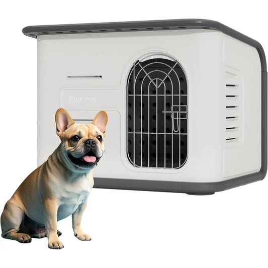 DoubleWall Insulated Plastic Dog House for Outdoor and Indoor Use Waterproof and Durable Shelter with Elevated Floor and Air Ve