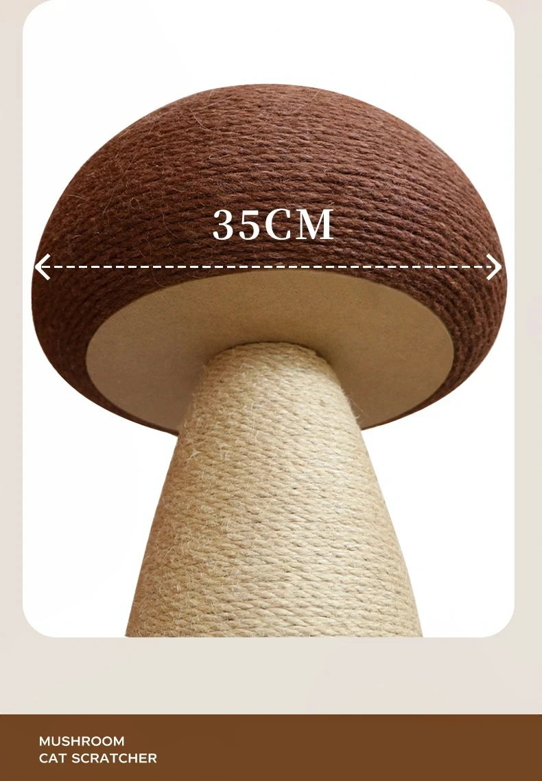 Mushroom Sisal Cat Scratching Post & Board, Vertical Claw Grinding Pad, Durable Non-Shed Cat Scratching Supplies