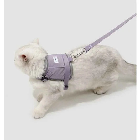 Anti-Escape Cat Vest Harness 39g, GPS Tracker Pocket, Breathable Mesh, Reflective, 130cm Leash for Walking, cat accessories