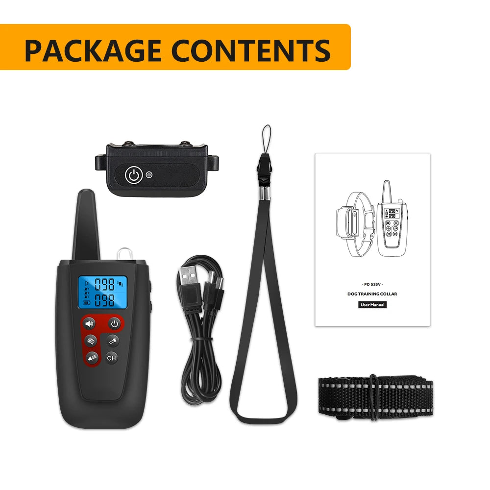 No Shock No Pins Dog Training Collar 3300ft Remote IP67 Waterproof Rechargeable Pet Training Collar Sound Vibration Shock Free
