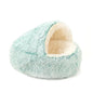 Round Plush Cat Bed Deep Sleep Bed for Cats Winter Warm Dog House Cushion Luxury Long Plush Kitten Puppy Sleeping Sofa Nest