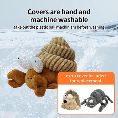 Rechargeable Interactive Dog Toy Motion Activated Vibrating Bouncing Jump Ball Bit Resistant Squeaky Wiggle Plush Toy