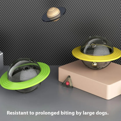 Chew Proof Flying Saucer Dog Toy - Unbreakable UFO Treat Dispenser Wobble Ball Food Feeder for Powerful Chewers
