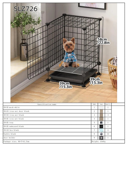 Dog Cage for Medium-Sized Dogs, Small Dogs, Indoor Teacup Dogs, Teddy, Labrador Villa Fence with Toilet, Dog Supplies