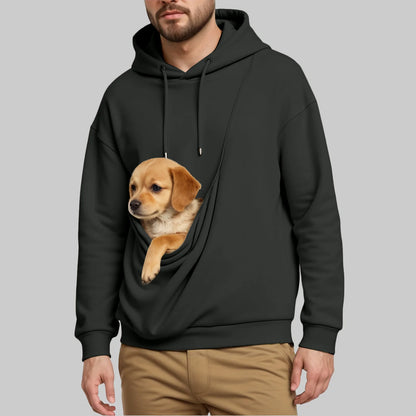 New Comfortable Sweater For Men Unisex Cat And Dog Bag Hooded Sweatshirt Pocket Pet Bag Holder Sweatshirt мужская одежда