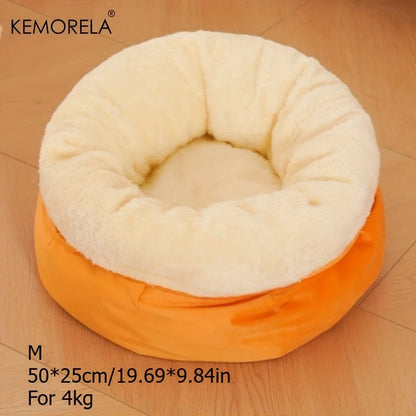 KEMORELA Ultra-Soft Plush round Pet Bed Washable Non-Slip Bottom Winter Cozy Design for Indoor Cats And Small/Medium Dogs