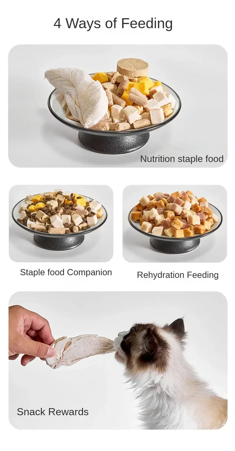 Pet Snacks canned freeze-dried chicken duck beef three texts cod quail eggs yellow eggs cats and dogs freeze-dried
