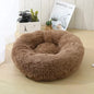Round Plush Pet Bed - Self Warming Kennel, Machine Washable Mat with Non-Slip Bottom, Soft Cushion House Bed for Cats Dogs